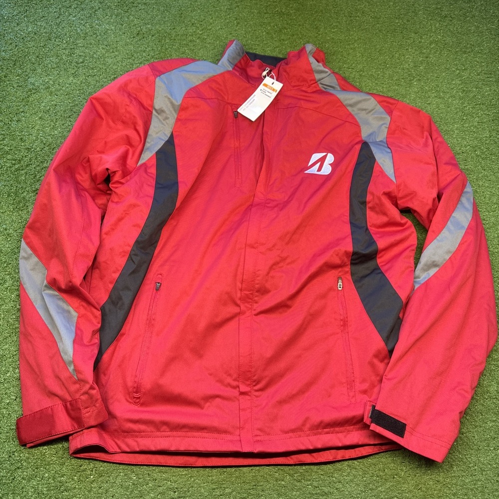 Antigua Golf Bridgestone Jacket Men's M Red New w/Tags Full Zip Hand Pockets